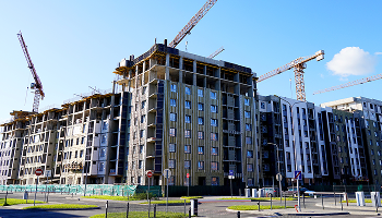 A large apartment building under construction